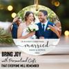 1st Christmas Married Ornament 2024, Bride and Groom Personalized Photo Ornaments Wedding Gifts for Couples, Custom Photo Ornament for Our First Christmas Married, Mr & Mrs Xmas Ornament view 2