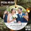 1st Christmas Married Ornament 2024, Bride and Groom Personalized Photo Ornaments Wedding Gifts for Couples, Custom Photo Ornament for Our First Christmas Married, Mr & Mrs Xmas Ornament view 4