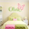 Butterfly Name Wall Decal Sticker - Custom Name Butterfly Decal - Girls Name Decal - Personalized Letters for Nursery Room - Girls Bedroom Decor view 4