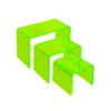 Acrylic Display Risers 3Piece Small Riser Set (322, 422.5, 523) Clear 1/8" Acrylic Stands for Jewelry, Mini Collectibles, Retail Displays, Craft Shows, Tiered Shelving (Neon Green) view 1
