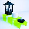 Acrylic Display Risers 3Piece Small Riser Set (322, 422.5, 523) Clear 1/8" Acrylic Stands for Jewelry, Mini Collectibles, Retail Displays, Craft Shows, Tiered Shelving (Neon Green) view 3