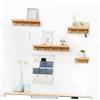 FUNOMOCYA Wooden Wall Decor Floating Ledge Hooks Modern Shelves for Wall Storage Decorative Rack view 2