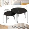 kikiumi Nesting Table Set of 2, 27.56"  x 17.71" H & 19.68"  x 14.96" H Round Nesting Coffee Table Set,Black Marble Pattern Table Top with Tripod Legs(Marbled Black) view 2