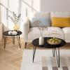 kikiumi Nesting Table Set of 2, 27.56"  x 17.71" H & 19.68"  x 14.96" H Round Nesting Coffee Table Set,Black Marble Pattern Table Top with Tripod Legs(Marbled Black) view 3