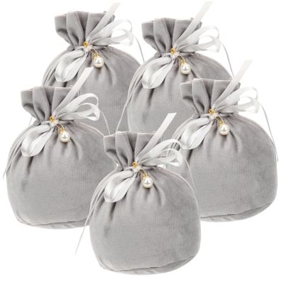 COHEALI Velour Jewelry Bags 5pcs Drawstring Pouches for Earphones Xmas
