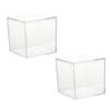 OHPHCALL 2pcs Square Candy Boxes for Wedding Decorative Storage Boxes Crystal Clear Transparency view 1