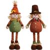 1PC Scarecrow Doll with Stretchable Leg Standing Scarecrow with Clothes & Hat On Cute Scarecrow Decor for Autumn, Thanksgiving, Harvest,Male. view 4