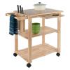 Bustards Mobile Shelving Wood Kitchen Natural Kitchen Furniture Storage Cart Kitchen Island Table Kitchen Storage Island Kitchen Utility Cart view 2