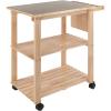 Bustards Mobile Shelving Wood Kitchen Natural Kitchen Furniture Storage Cart Kitchen Island Table Kitchen Storage Island Kitchen Utility Cart view 4