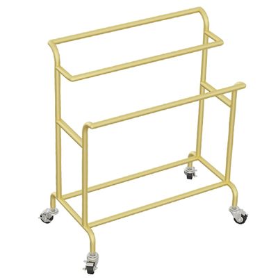 UMJIGF Heavy Clothes Rail, Clothing Display Stand,Bedroom Hanger with 3 Rails, Industrial Pipe Drying Rack with Rollers,Golden,120cm (Golden 100cm)