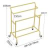 UMJIGF Heavy Clothes Rail, Clothing Display Stand,Bedroom Hanger with 3 Rails, Industrial Pipe Drying Rack with Rollers,Golden,120cm (Golden 100cm) view 2