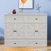 Harper & Bright Designs Full Size Murphy Bed, Wood Full Cabinet Bed with Large Drawers & USB Ports, Brushed White view 1