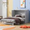 Harper & Bright Designs Full Size Murphy Bed, Wood Full Cabinet Bed with Large Drawers & USB Ports, Brushed White view 3
