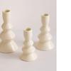 Candle Holder Ceramic Candle Holder Cream Yellow Tapered Candle Holder Votive Candle Holder Coffee Table Decoration Ornaments Candlestick Holders view 4