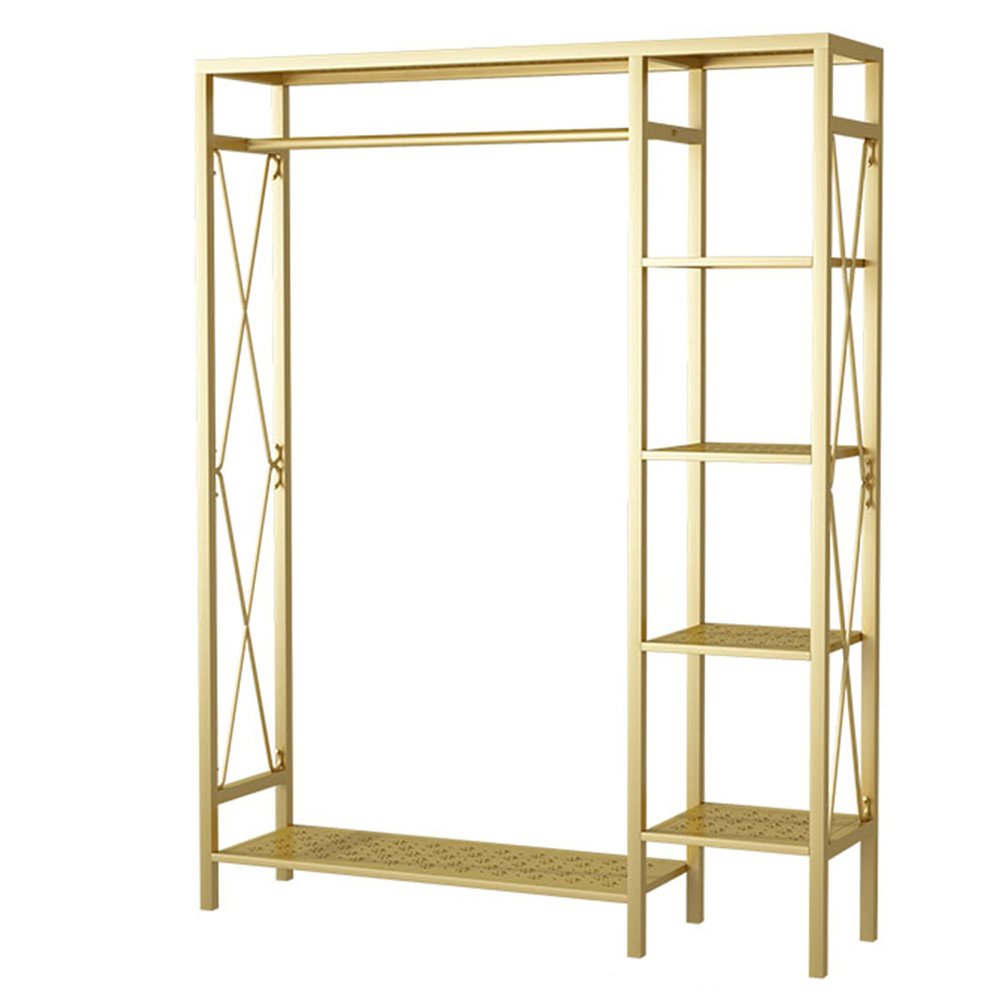 UMJIGF Heavy Clothes Rails,Clothing Display Stand, Clothes Display Racks with Hangers, Bedroom Coat Racks, Multifunctional Clothes Racks,Golden,150cm (Golden 120cm)