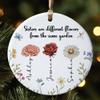 Personalized Sisters are Different Flowers from The Same Garden Glass, Ceramic Ornament Custom Sisters Family Glass Ornament for Friends Sisters Siblings Woman on Birthday Christmas (3) view 2