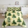 Feelyou Trees Comforter Set Toddle Size Natual Theme Comforter for Boys Girls Teens Winter Bedding Set Snowy Duvet Set Room Decor Tea Green Quilt Set view 1