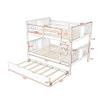 Ball & Cast Full Over Full Bunk Bed with Twin Size Trundle and Ladder,Wood Bunkbed w/Slat Support & Full-Length Guard Rail,Space Saving,Bedframe Furniture for Student Dorms,Studio,Gray view 2