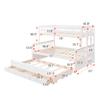 Ball & Cast Twin-Over-Full Bunk Bed with Twin-Size Trundle and Drawers,Separable Wood Bunkbed w/Full-Length Guard Rail & Slat Support,Space Saving,Bedroom Furniture for Student Dorms,Studio,White view 2
