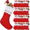AMAZING TIME 36 Pcs 17" Felt Christmas Stocking Bulk, Red Christmas Socks Bulk with White Cuff Golden Trim, Christmas Hanging Ornaments Xmas Decoration for Mantel Door Window Holiday Home Dcor view 1