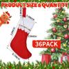 AMAZING TIME 36 Pcs 17" Felt Christmas Stocking Bulk, Red Christmas Socks Bulk with White Cuff Golden Trim, Christmas Hanging Ornaments Xmas Decoration for Mantel Door Window Holiday Home Dcor view 2