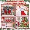AMAZING TIME 36 Pcs 17" Felt Christmas Stocking Bulk, Red Christmas Socks Bulk with White Cuff Golden Trim, Christmas Hanging Ornaments Xmas Decoration for Mantel Door Window Holiday Home Dcor view 4