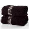 Bath Towels - 2PC 500GSM 100% Cotton Towel Set - 35x70in Extra Large Quick Drying Bath Towels - Absorbent Bath Sheets for Bathroom by Lavish Home (Black) view 1