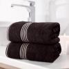 Bath Towels - 2PC 500GSM 100% Cotton Towel Set - 35x70in Extra Large Quick Drying Bath Towels - Absorbent Bath Sheets for Bathroom by Lavish Home (Black) view 2