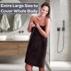 Bath Towels - 2PC 500GSM 100% Cotton Towel Set - 35x70in Extra Large Quick Drying Bath Towels - Absorbent Bath Sheets for Bathroom by Lavish Home (Black) view 3