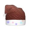 YKJJFVZ Brown Cowhide Print Christmas Hat,Santa Hat,Xmas Holiday Hat Classic,For New Year Party Supplies Gifts view 2