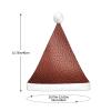 YKJJFVZ Brown Cowhide Print Christmas Hat,Santa Hat,Xmas Holiday Hat Classic,For New Year Party Supplies Gifts view 4