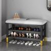 QYQCXGL 3-Tier Shoe Rack, Shoe Bench with Cushion Padded Seat for Entryway, Small Shoe Organizer with Storage for Indoor Entrance Hallway Bedroom Living Room,Storage Bench 80x30x42cm view 1