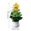 POTRUWE Unique Artificial Knitted Christmas Tree Potted, Adorable Mini Handcrafted Knit Tabletop Christmas Trees, Xmas Eve Festive Desktop Decor Cute Warm Holiday Accent (A) view 2