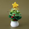 POTRUWE Unique Artificial Knitted Christmas Tree Potted, Adorable Mini Handcrafted Knit Tabletop Christmas Trees, Xmas Eve Festive Desktop Decor Cute Warm Holiday Accent (A) view 3