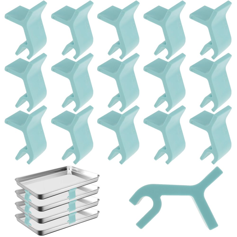 16Pcs Baking Sheet Stackers, Layered Tray Holder, Space-Saving Multipurpose Stackers for Freeze Dryer Trays