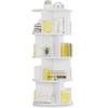 VECELO Rotating Bookshelf Tower, 360Revolving Bookcase, Round Book Shelf Rotating, Stackable Storage Display Rack Floor Standing for Kids&Adults Solid Wood, White view 1