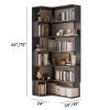 JIXDILO Modern Vertical Corner Bookshelf,Solid Wood Wall Corner Bookcase with Shelves & Open Back,Tall Storage Shelves Corner Shelf for Home Office(24" L x 24" W x 63" H, White) view 2