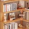 JIXDILO Modern Vertical Corner Bookshelf,Solid Wood Wall Corner Bookcase with Shelves & Open Back,Tall Storage Shelves Corner Shelf for Home Office(24" L x 24" W x 63" H, White) view 4