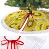 Kiwi Fruit, Gold, Sliced Christmas Tree Skirt, 30"x30" Tree Skirt for Party Home Decoration,Tassel Lace Soft Tree Mat for New Year view 3