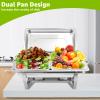 PRIJESSE 8 QT Chafing Dish High Grade Stainless Steel Chafer Complete Set, Silver Food Wamer with Half Size Food Pan, Metal Handle for at least 8 People (8 Pack) view 2