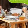 PRIJESSE 8 QT Chafing Dish High Grade Stainless Steel Chafer Complete Set, Silver Food Wamer with Half Size Food Pan, Metal Handle for at least 8 People (8 Pack) view 3