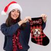 JaeTou Irish Wolfhound Dog with Red and Black Buffalo Plaid Christmas Stocking Custom Xmas Tree Hanging Stockings 14.4" view 3