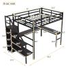DUORUIMI Full Size Loft Bed with Desk, Storage Stairs and Wardrobe, Full Loft Bed with Charging Station,Bed Frame view 2