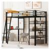 DUORUIMI Full Size Loft Bed with Desk, Storage Stairs and Wardrobe, Full Loft Bed with Charging Station,Bed Frame view 3