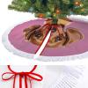 Christmas Tree Skirt Xmas Tree Skirt Decor Mats Cute Dachshund Duggee Printed Christmas Decorations for Xmas Holiday Indoor Party Outdoor Decorations with Tassels view 3