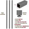 Elitix 3 Pack House Support Divider Posts with Adjustable Feet, Wall Partition Room Floor to Ceiling Slats 2 to 8 Ft, Room Column Separation Rod Holder(Black,145cm(4.7ft)) view 2