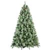 7.5FT Frosted Christmas Tree with 92 Pine Cone & Pine Needles, Premium Unlit Artificial Christmas Tree with 1588 Branch Tips, Realistic Hinged Xmas Tree with Metal Stand for Holiday Decoration view 1