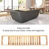 Gavigain Multifunctional Bath Tray, Bathtub Tray Rack Wine Book Storage Shelf Shower Organizer Bathroom Supplies for Wine Glasses, Mobile Phones, Fruit, And Snacks view 3