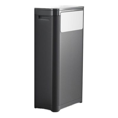 Trash Can 25 L/6.6 Gallon Kitchen Trash Can with Lid, Press Top Trash Bin, Space Saving Plastic Garbage Bin with Handle for Living Room Office Hotel Commercial Trash Can Wastebasket(Black)