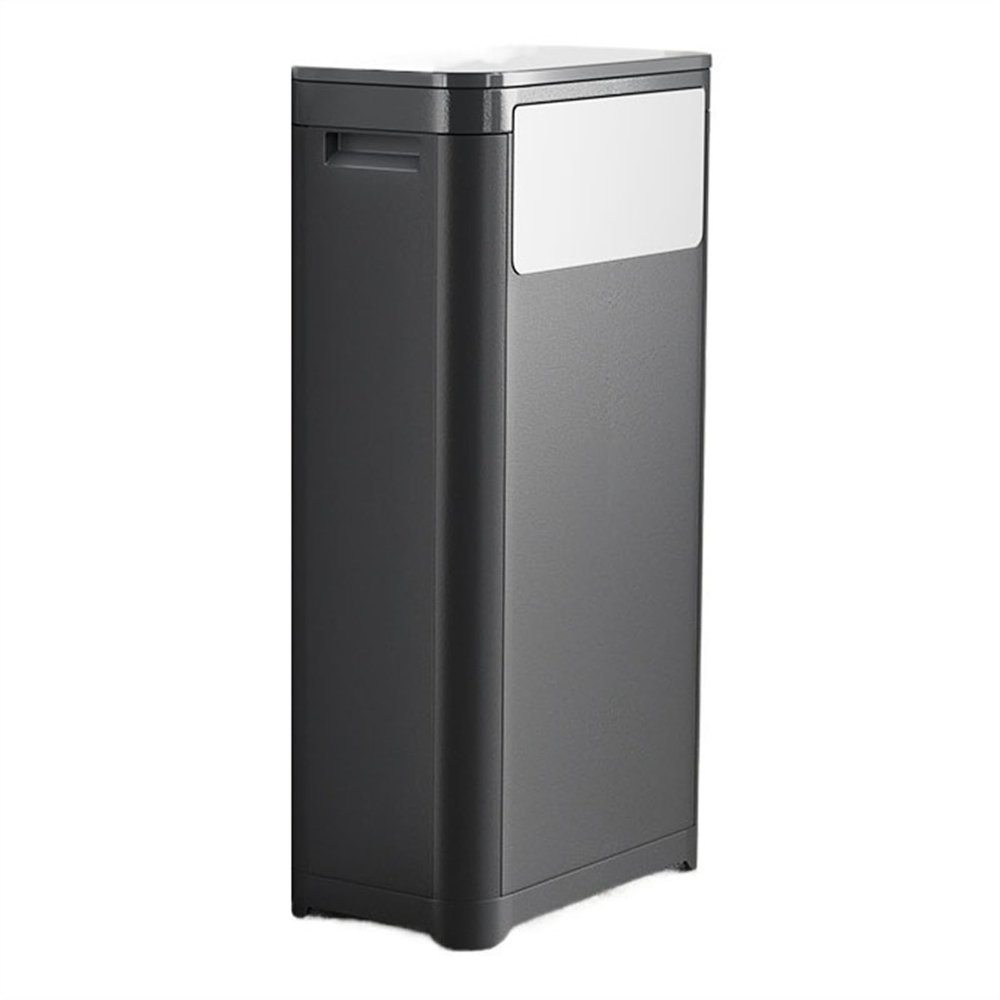 Trash Can 25 L/6.6 Gallon Kitchen Trash Can with Lid, Press Top Trash Bin, Space Saving Plastic Garbage Bin with Handle for Living Room Office Hotel Commercial Trash Can Wastebasket(Black)